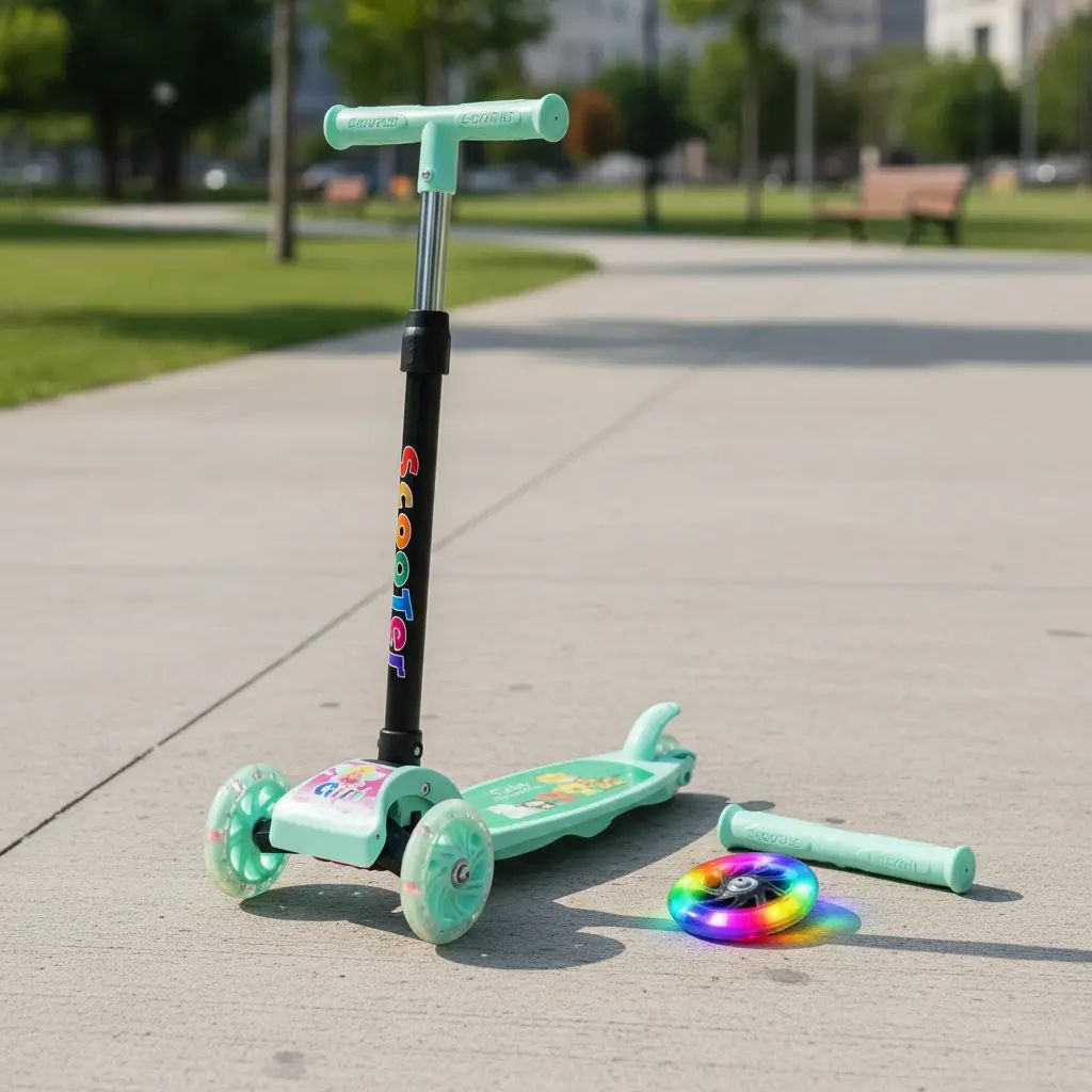 Scooter Para Niños Niñas Infantil 3 Ruedas Plegable Ajustable  Con Luces LED