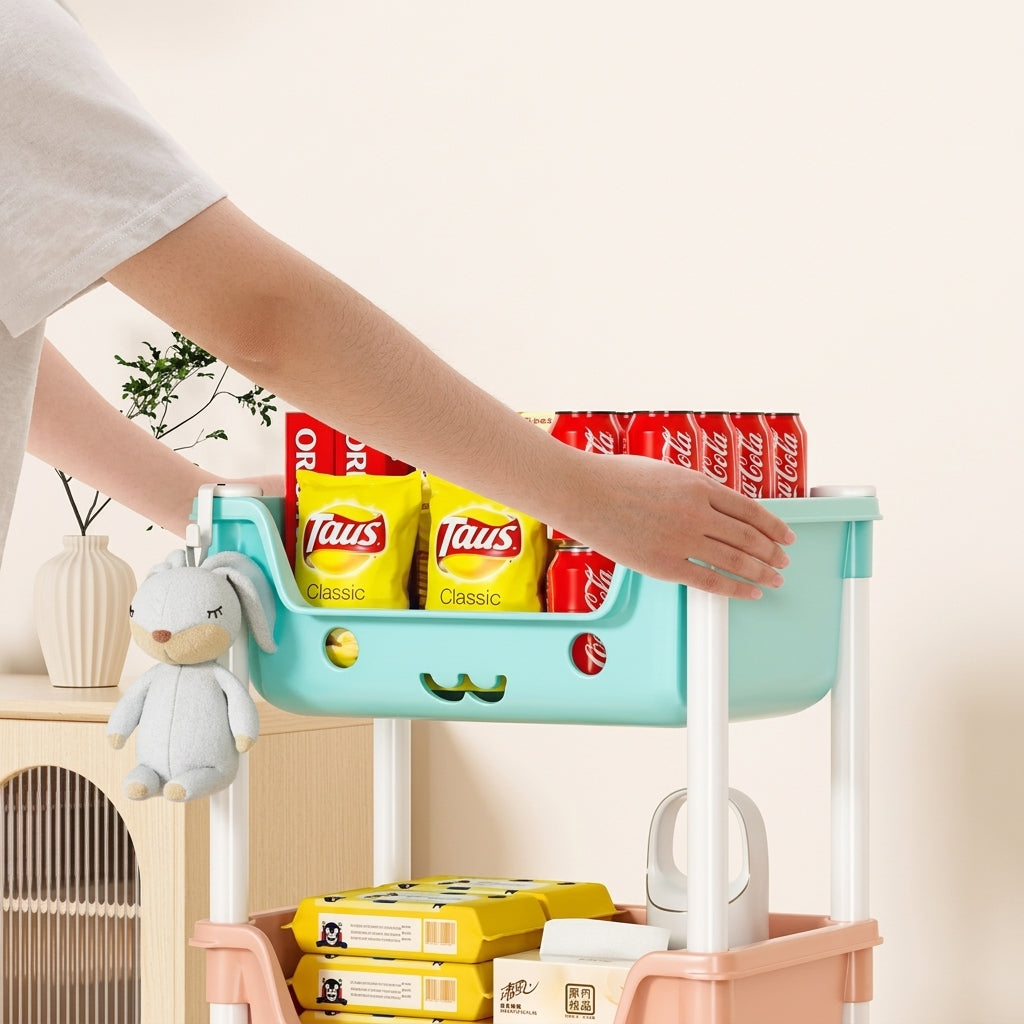 Organizador Estante Juguetes Kawaii Con Ruedas Multiusos 5 Niveles