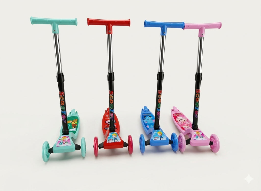 Scooter Para Niños Niñas Infantil 3 Ruedas Plegable Ajustable Con Luces LED