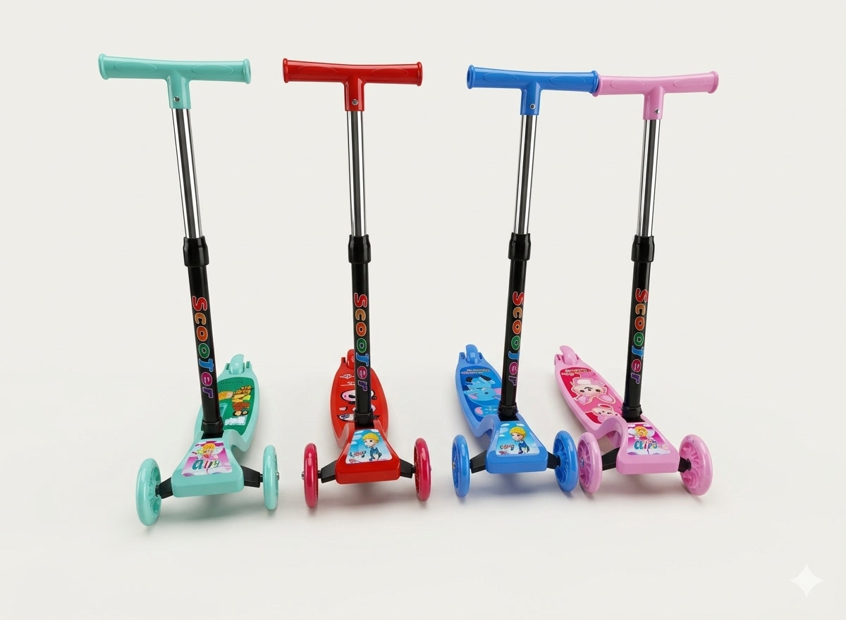 Scooter Para Niños Niñas Infantil 3 Ruedas Plegable Ajustable Con Luces LED
