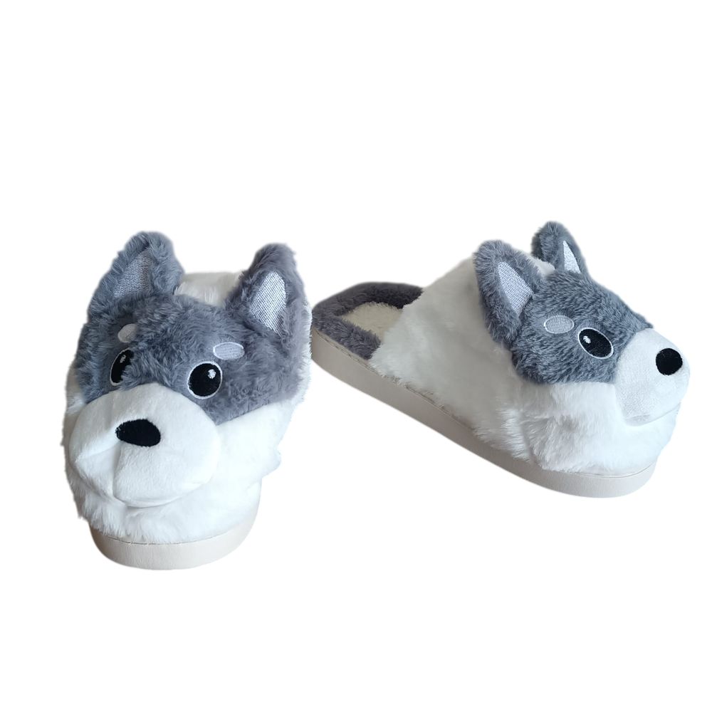 Peluche Pantuflas de Felpa Con Diseño de Perro Husky