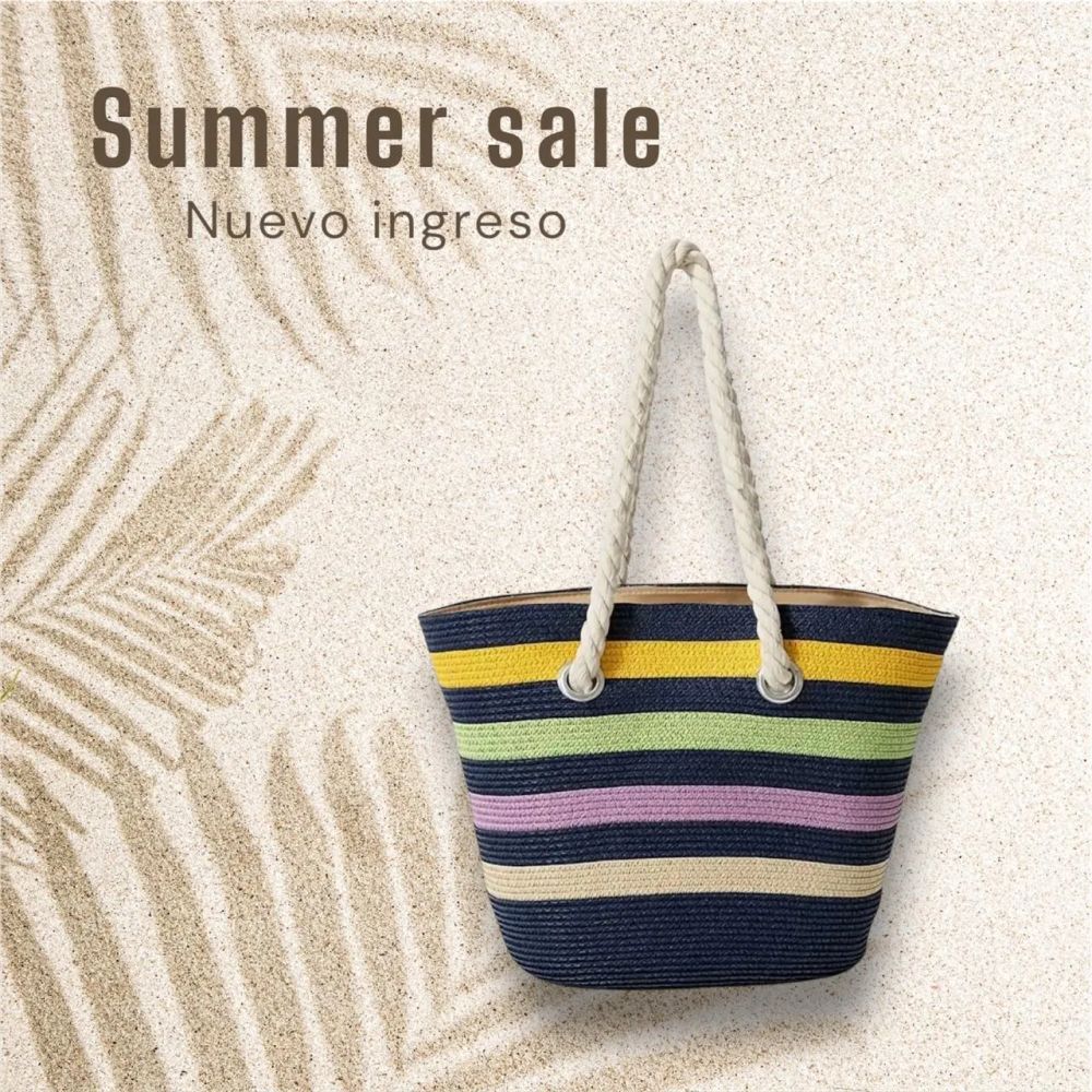 Cartera Playera Bolso Playero Tote Bag + Sombrero