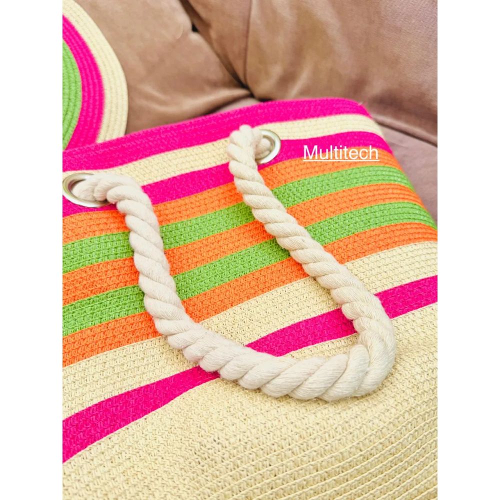 Cartera Playera Bolso Playero Tote Bag + Sombrero