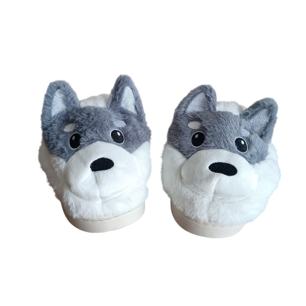 Peluche Pantuflas de Felpa Con Diseño de Perro Husky