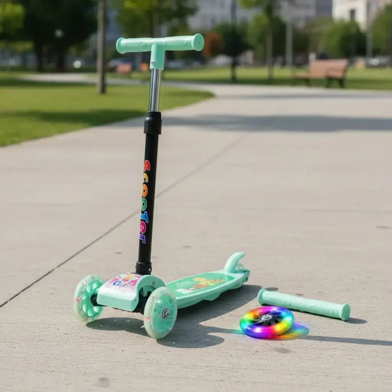 Scooter Para Niños Niñas Infantil 3 Ruedas Plegable Ajustable  Con Luces LED