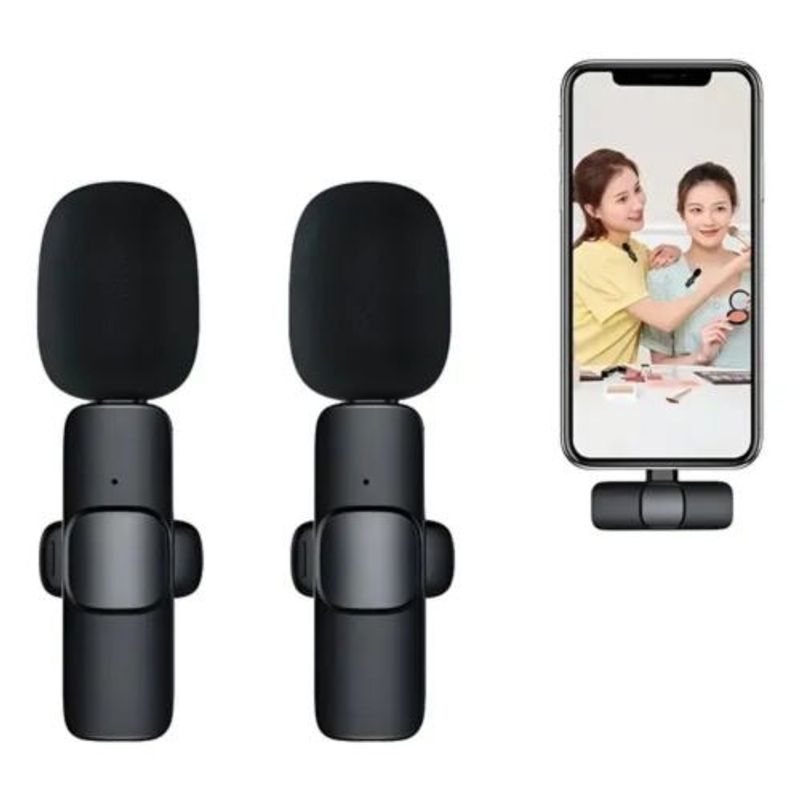 Micrófono inalámbrico de solapa doble para iPhone con Lightning