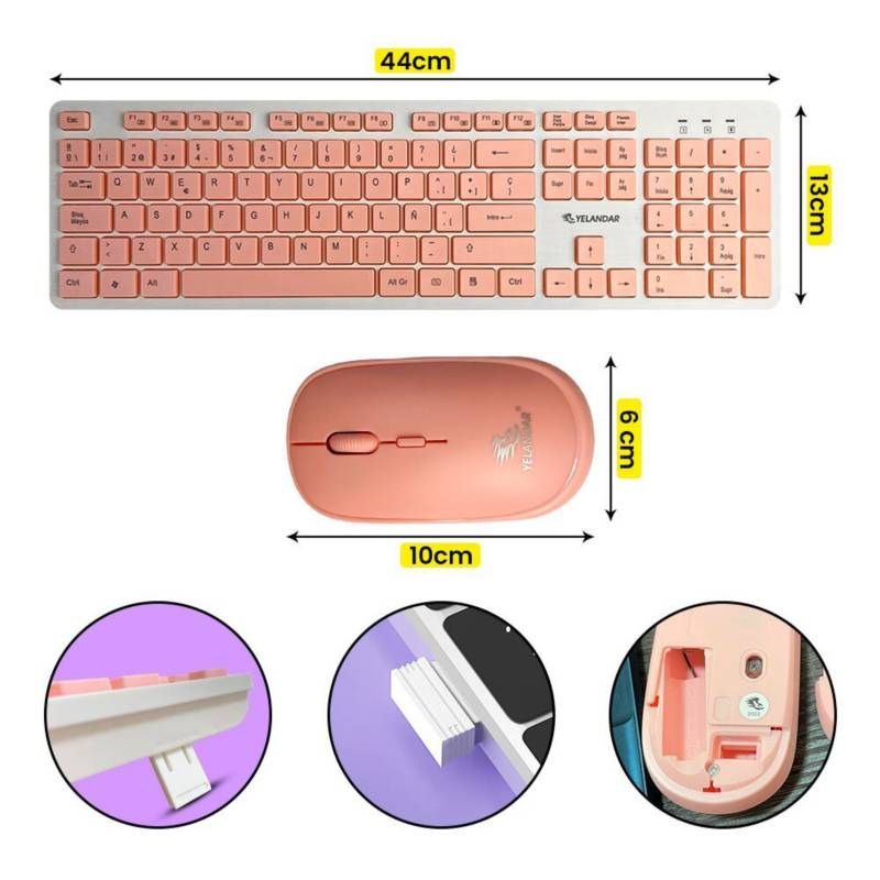 Kit Teclado Mas Mouse USB Inalámbrico Yelandar W3400