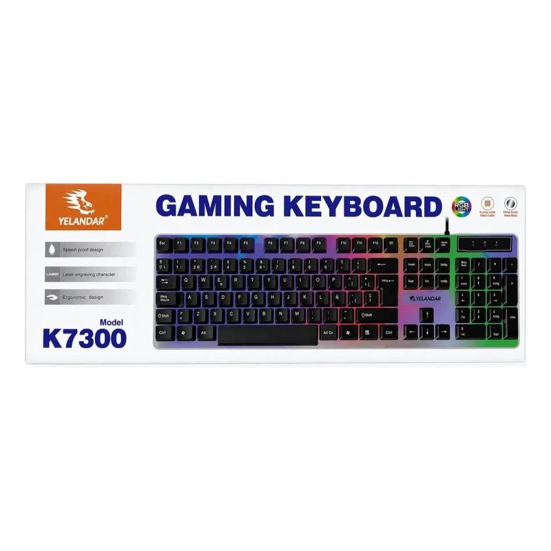 Teclado Gamer Luz Luces RGB  Pc Laptop Computadora Cable USB Yelandar