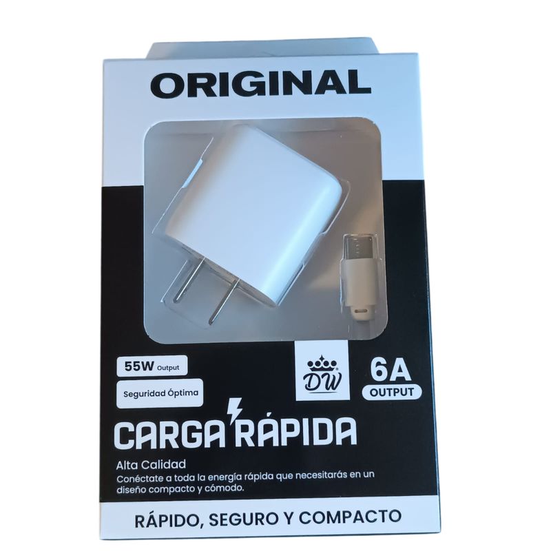 Cargador celular Turbo carga rápida  55w 18w + cable tipo C